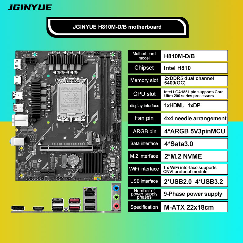 Lga1851 Gaming Motherboard - Scheda madre Micro-ATX H810 Intel LGA1851
