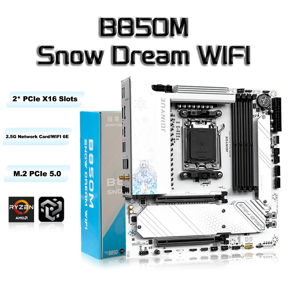 Am5 Micro Atx Pcie 5.0 Motherboard - JGINYUE B850M Snow Dream Scheda Madre